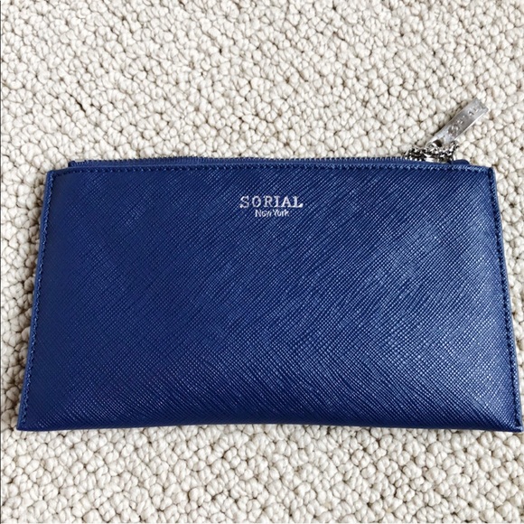 Sorial Handbags - Sorial Navy Chained Clutch with Silver Chain